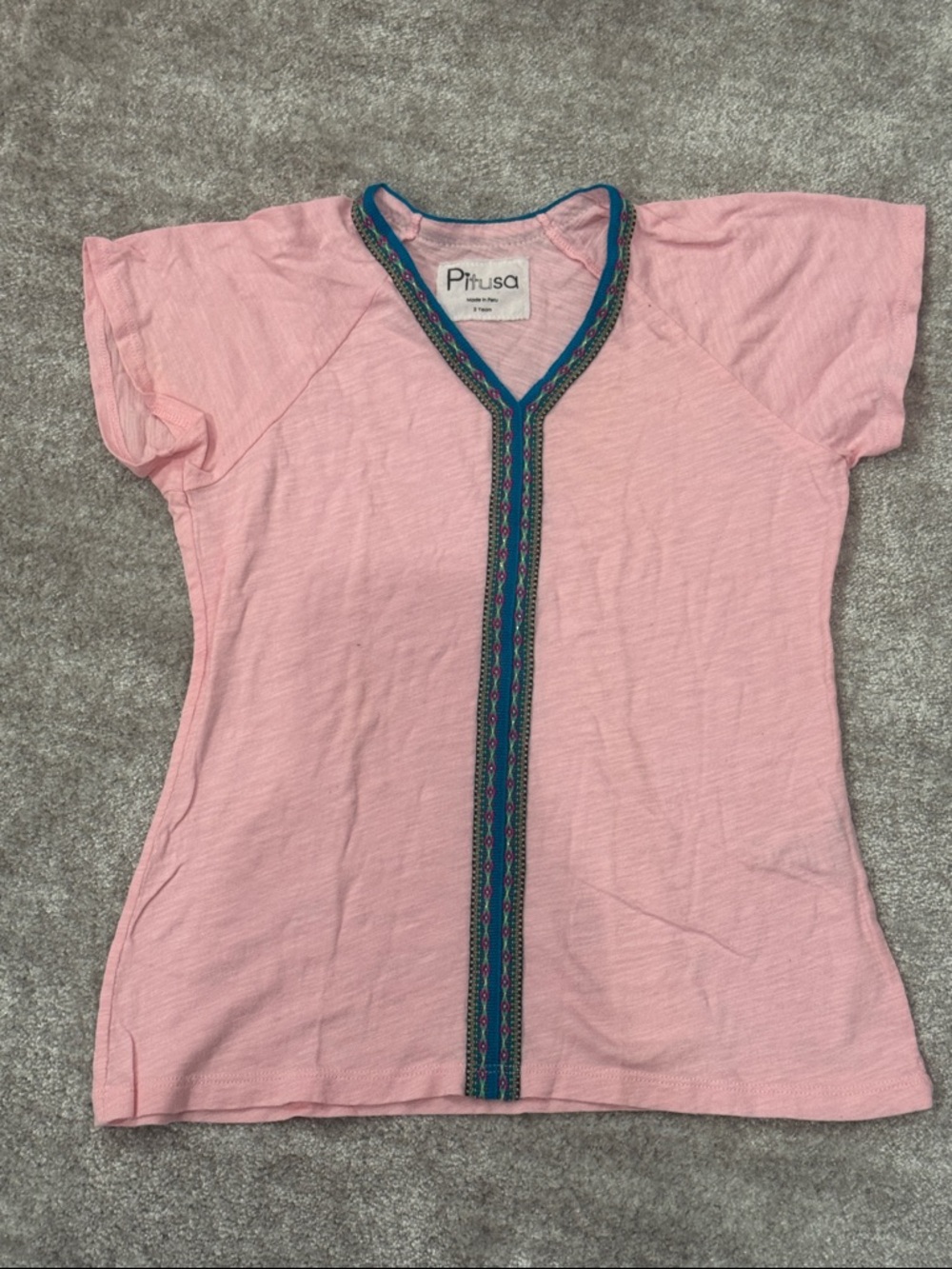 Pitusa Pink Kids Swim Coverup with Teal Trim